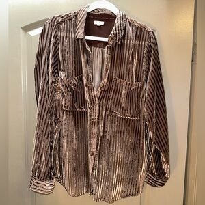 Anthropologie Pilcro Velvet Button Up Shirt